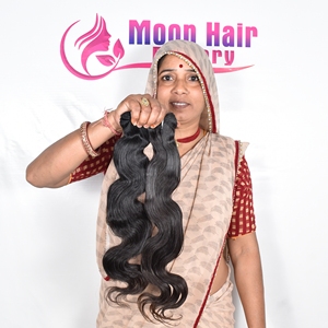 Extensions de cheveux humains de luxe, type Temple Indien, avec closure souple, ondulations naturelles, cuticules alignées, douceur, exportées directement de l'usine par commande en ligne - Product Image 1