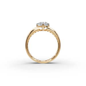 Bague en diamant taille poire cultivé en laboratoire 2 <span class=keywords><strong>TCW</strong></span> pour femme, fiançailles, or 18K/14K, bijou élégant et unique - Product Image 2