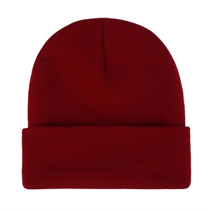 Nouveauté, bonnet d'hiver unisexe en acrylique sur mesure, bonnets à revers en tricot respirant avec logo OEM orange, design personnalisé - Product Image 4