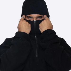 Unisex Vintage 100% Cotton Hoodie Drop Shoulder Full Zip Custom Screen Print Ninja <b>Balaclava</b> Streetwear Pocket Embroidered 6XL - Product Image 6