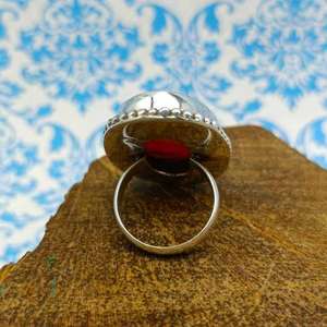 Anillo hecho a mano de piedra de cabujón de forma ovalada Natural, joyería de plata de ley 925, anillos finos de piedras preciosas de Rodocrosita semipreciosas - Product Image 2