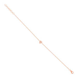 กำไลข้อมือรูปหัวใจประดับเพชร 14K โรสโกลด์ 0.04 กะรัต กำไลข้อมือแบบมีเสน่ห์ประดับเพชรในทองคำ 14K โรสโกลด์ มีตัวเลือกทองคำ 9K, 10K, 18K - Product Image 1