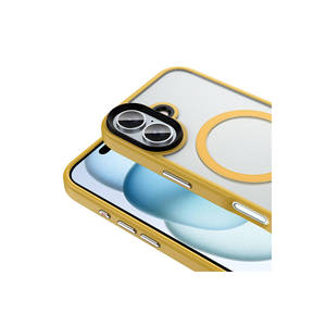 Coque magnétique Netzy pour MagSafe pour iPhone 16 Plus, finition argent mat, compatible avec la recharge sans fil, style Ins, coque de téléphone portable - Product Image 5