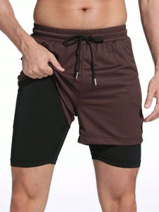 Custom Logo Men's Jogger <b>Shorts</b> Double Layer Quick Dry <b>Slim</b> <b>Fit</b> Gym Workout Sport <b>Shorts</b> for Men With Full Customization - Product Image 2