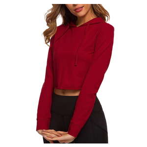 2025 Logo personnalisé dames pull à capuche haute qualité à manches longues haut court avec capuche pour Fitness tricoté conception de vêtements d'hiver - Product Image 5