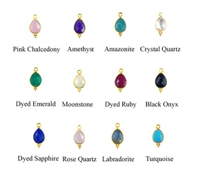 Pierres précieuses naturelles en Labradorite taille 10x8mm en forme de poire facetté en Vermeil d'or 925 en argent Sterling, ensemble de lunette fantaisie, pendentif breloques - Product Image 4