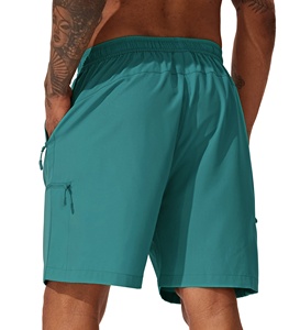 กางเกงขาสั้นผู้ชายแห้งเร็วแนวสตรีทระบายอากาศได้ดีกางเกงขาสั้นคาร์โก้กีฬากลางแจ้งมีกระเป๋าลายพื้น - Product Image 3