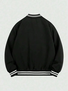 Chaqueta Varsity de Lona para Hombre M&F con Logotipo Personalizado, Cuello Alto, Alta Calidad, Ecológica, Resistente al Viento, Corte Holgado Informal, Otoño Invierno 2025 - Product Image 2