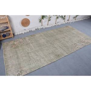Tapis turc vintage 4.9 x 10.4ft tissage plat en laine verte avec motif patchwork pour les décorations de salon et les couloirs - Product Image 3