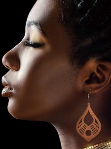 12 paires de boucles d'oreilles africaines en bois Boho Drop bohème pendentif boucles d'oreilles légères Style ethnique boucles d'oreilles en bois - Product Image 5