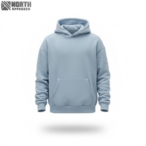 Sudadera con capucha holgada de algodón 100% pesado con estampado de la mejor calidad sin cuerda Sudadera con capucha de lana de gran tamaño con logotipo personalizado - Product Image 5