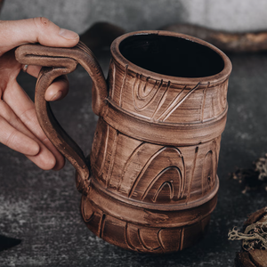 Taza de Té de Madera Hecha a Mano con Asa, Taza de Madera Natural para Café, Jugo o Leche - Product Image 1