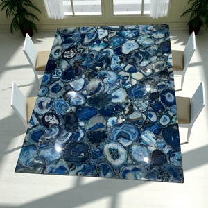 Dalle d'agate de haute qualité, pierre bleue pour la décoration des murs et des sols, pierre naturelle avec décoration murale extérieure - Product Image 3