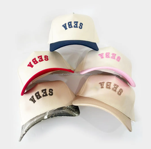 High Quality Custom Embroidery New Fashion Embroidery 6 Panel Fitted Baseball Team <b>Caps</b> Custom Logo <b>Flat</b> Brim Sport Era Gorras - Product Image 1