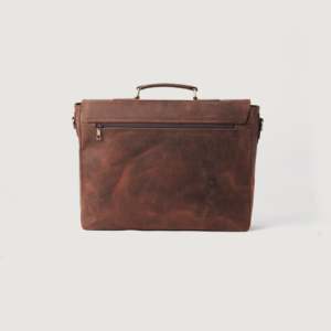 Men's Vintage Distressed Brown Leather Messenger Bag - Product Image 4