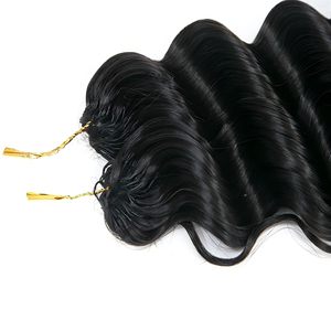 Extensions de cheveux indiens Remy Kbeth Deep Wave Knotless 1B pré-séparées pour crochet, ligne Feather Line, 100 % bouclés profonds, compatibles permanente - Product Image 4