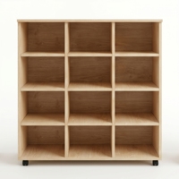 Casier de rangement scolaire modulaire manuel ARSU de haute qualité, moderne et coloré, conforme à la norme NFPA 1, 12 compartiments, en panneau mélaminé
