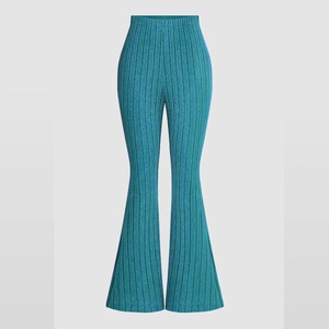 Pantalones de chándal de cintura alta para mujer Pantalones cómodos de lona elásticos para uso diario con cintura elástica y bolsillos - Product Image 3