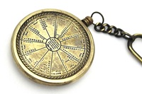 Porte-clés Souvenir Vintage en Laiton, Boussole Nautique et Cadran Solaire, Design Anime Unique, Dessin Animé, Étanche, en Métal