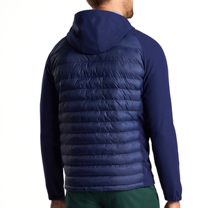 Veste matelassée d'hiver pour homme en toile imperméable et coupe-vent avec fermeture éclair semi-zippée et doublure en fourrure de mouton, style décontracté - Product Image 3
