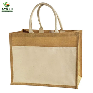 Sacs de courses en coton blanc fabriqués en jute avec du coton intégré pour les épiceries et les centres commerciaux - Product Image 4