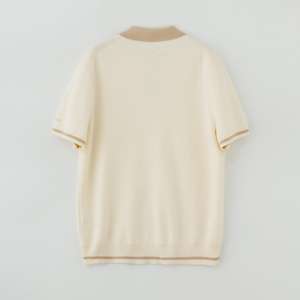 Camisa Básica para Hombre con Logotipo Personalizado, Corte Regular, Estampado Digital Informal, Bolsillo, Cuello en Contraste, Manga Corta, Algodón y Elastano Suave - Product Image 2