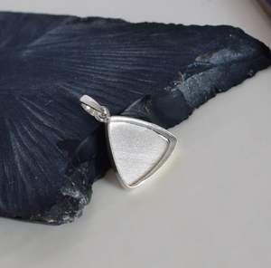 925 Sterling Silver 10mm Trillion Bezel Blank Setting Frame Stone Setting Pendant Ashes & Resin Filling Keepsake Charm Jewelry - Product Image 5