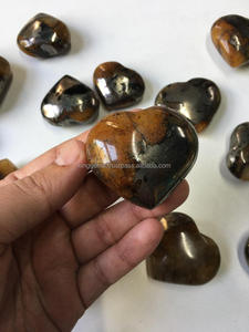 Naturel vente entière en vrac cristal pyrite Quartz doré coeur guérison méditation décor à la maison sculpté pierres précieuses Lions porte Quartz amour - Product Image 3