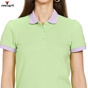 Cotton Polyester Fabric <b>Polo</b> <b>Shirt</b> Short Sleeve Casual Sports Slim Fit <b>Ladies</b> <b>Polo</b> T <b>Shirt</b> for Sale - Product Image 5