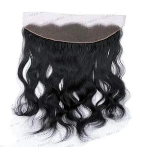 Indian Grade 10A Frontal Virgin Human <b>Hair</b> <b>Extensions</b> Double Weft Wig Wave <b>Kinky</b> Straight Afro Styles Deep Vietnamese Closure - Product Image 1