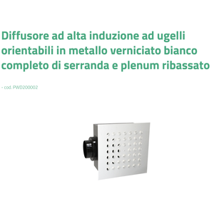 Difusor de Aire Acondicionado de Alta Inducción Tecnosystemi Completo con Boquillas Ajustables y Plenum Reducido - Product Image 3