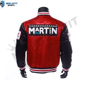 Blouson Bomber Varsity Personnalisé Brodé sur le Devant en Satin 100% Polyester Coupe-Vent Respirant Écologique pour l'Hiver Style Universitaire - Product Image 3