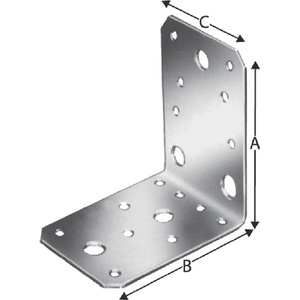 Simpson Strong Tie AB90 Angle Connector 88 X 88 X 65 mm 6/3/<b>9</b>/2 Holes <b>S</b>.2.5 mm ETA 06/0106 Pack of 100 for Landscaping & Decking - Product Image 1