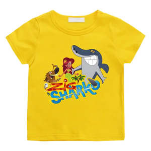 T-shirt Zig Et Sharko pour enfants, 100% coton jersey, polos personnalisés avec logo pour garçons, modèle numéro vêtements pour enfants - Product Image 1