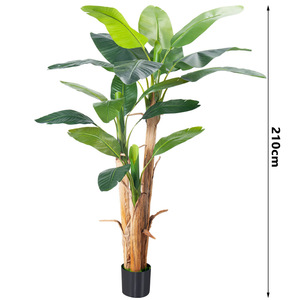 ต้นกล้วยปลอมพร้อมกระถาง ต้นกล้วยเทียมสูง ต้นไม้ประดับพื้นปลอม 3 กิ่ง สำหรับตกแต่งบ้านและสำนักงาน - Product Image 4