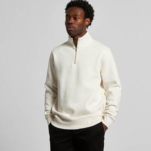 Sweat-shirt surdimensionné en coton avec Logo brodé personnalisé, col ras du cou, demi-fermeture éclair - Product Image 3