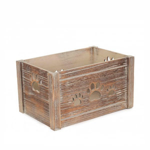 Boîtes en bois à motif de pattes pour chiens et chats, boîtes de rangement en bois personnalisées pour animaux de compagnie, fruits, vêtements, livres, légumes - Product Image 4