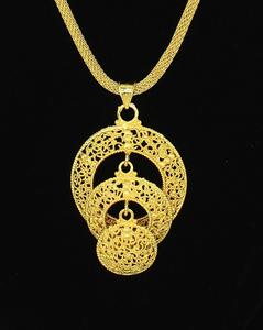 Collar de moda europea tradicional colgante Dubai chapado en oro aleación conjunto de joyas tema islámico inspirado estilo tradicional africano - Product Image 2