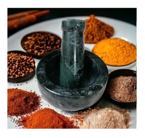 Hot Sale QUALITY HANDICRAFTS Black <b>Marble</b> <b>Mortar</b> <b>and</b> <b>Pestle</b> Set Grinder & Crusher 7.5x7.5 cm for Kitchen Use - Product Image 6