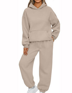 Chándal de ropa deportiva informal de Invierno para mujer, sudadera de dos piezas, conjuntos de sudadera holgada y pantalones ajustados - Product Image 5