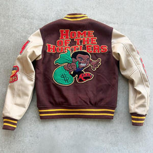 แจ็กเก็ตเบสบอลสำหรับผู้ชายเสื้อแจ็กเก็ตกันหนาวแบบลำลองปกตั้งมีหลายสี - Product Image 1