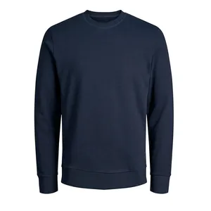 Blue dyed plain 2024 Sweatshirts High Quality Custom Blank Thick Heavy Weight 500 Gsm Crewneck Sweatshirt Embroidered logo