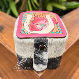 กล่องหนังฝาปิดสำหรับเดินทางขนาดเล็กสุดหรูสำหรับผู้หญิงอุปกรณ์สำหรับใส่ผมแท้เหมาะสำหรับการจัดเก็บแหวนที่มีสไตล์และใช้งานได้แบบพกพา - Product Image 1