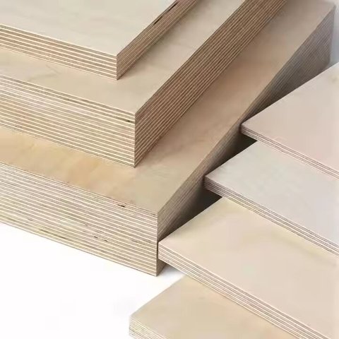 Customized Modern Laser Cutting Carving Furniture Rubber 9mm-21mm Thick Natural Birch Plywood E1 Standard Veneer Boards E0