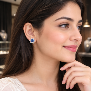 Pendientes de Tanzanita Azul Elegantes Hechos a Mano por Diseñadores en Plata de Ley 925 para Mujeres y Niñas - Product Image 4