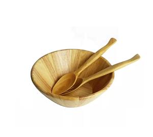 Servidores de ensalada de madera Cuchara Cena Juego de cubiertos Cubiertos Venta al por mayor en madera Último producto Juego de servicio de ensalada de alta calidad de 3 - Product Image 4