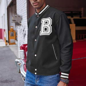 Fabricant de streetwear vente en gros de vestes de maroquinerie personnalisées veste universitaire Letterman grande taille homme hiver vintage école collège - Product Image 3