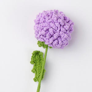 Finished Crochet Ping Pong Chrysanthemum Branches Fluffy Hand-knitted Yarn <b>Artificial</b> Flowers Puff Flower <b>Bouquet</b> for Decoration - Product Image 4