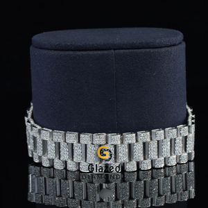 Phong cách moissanite xem Crafted từ vòng rực rỡ cắt vvs rõ ràng kim cương trong thiết kế quay số tùy chỉnh cho nam giới - Product Image 5