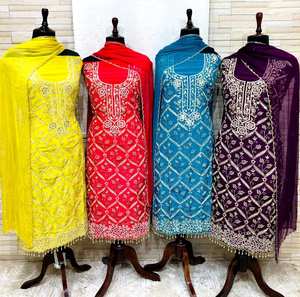 Designer moderne non cousu brodé à la main beaux costumes haut de gamme pour les femmes fêtes de style traditionnel indien Fashion-Forward - Product Image 1